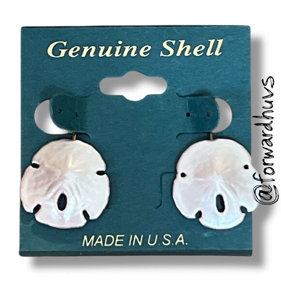 Genuine Shell Pastel Sand Dollar Clip on Earrings - Picture 4 of 8